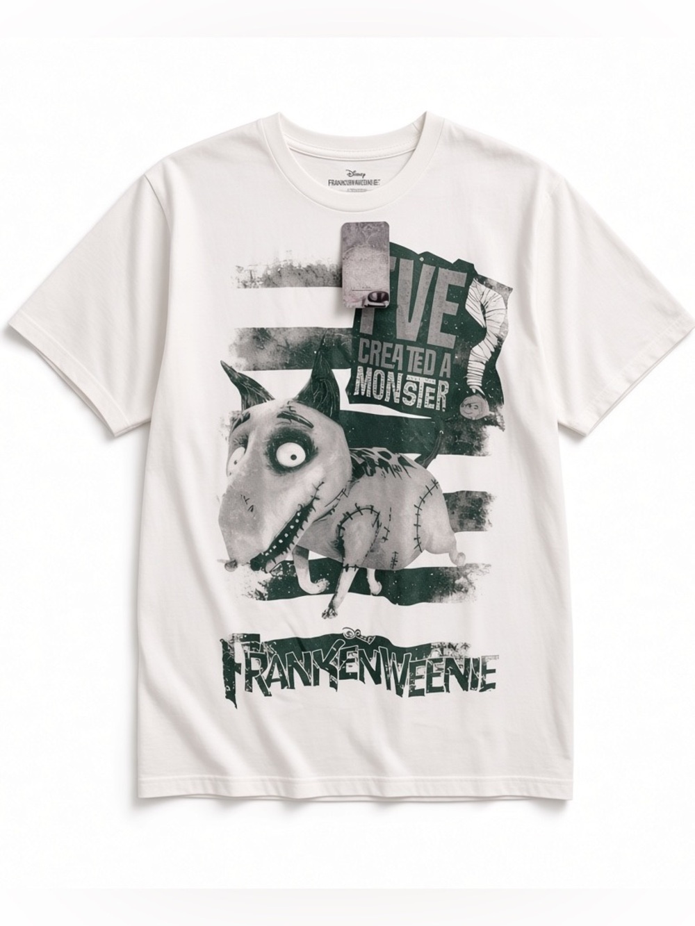 Disney x Tim Burton Frankenweenie White Graphic T Shirt Crewneck Men Women